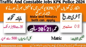 Constable And Traffic Constable KPK Police 2024