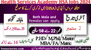 Health Services Academy HSA Jobs 2024