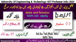 UET Peshawar Jobs 2024