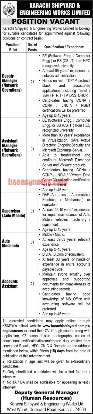 Karachi Shipyard And Engineering Works Limited 2024 