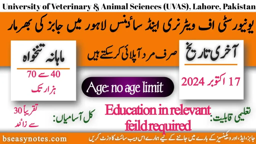 UVAS Jobs 2024