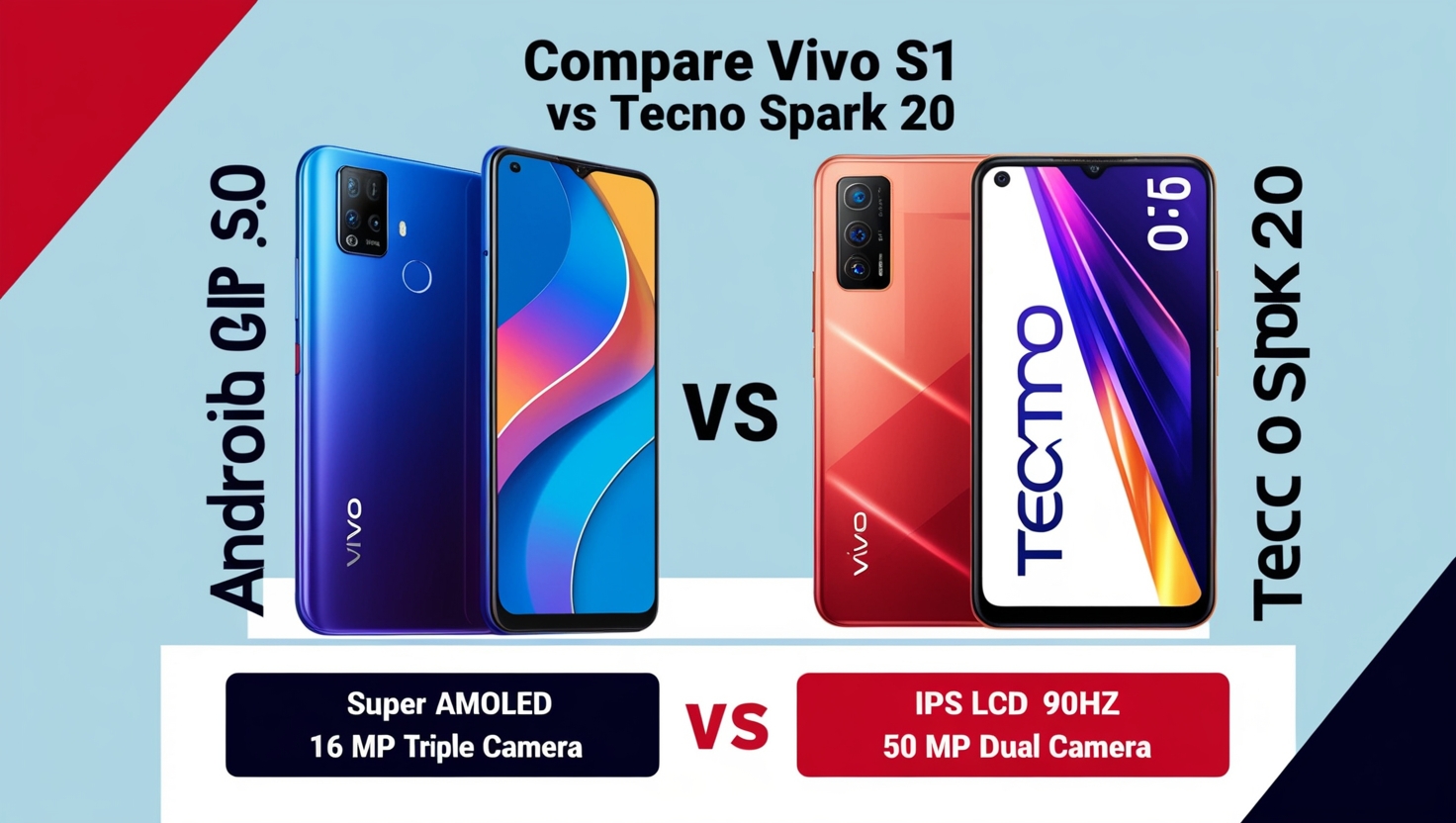 Vivo S1 vs Tecno Spark 20 Full Comparison