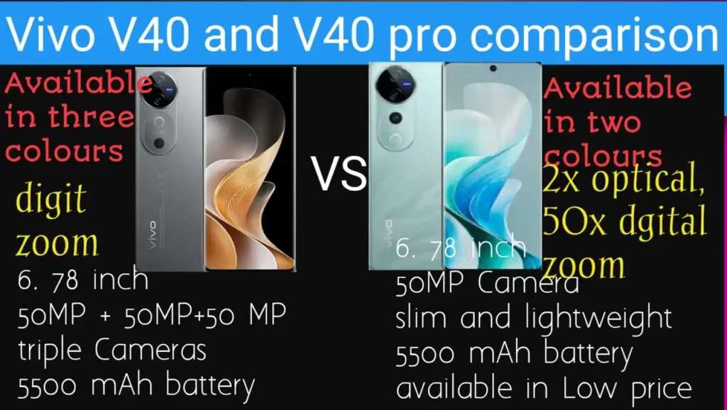 Vivo V40 Pro vs Vivo V40 Comparison