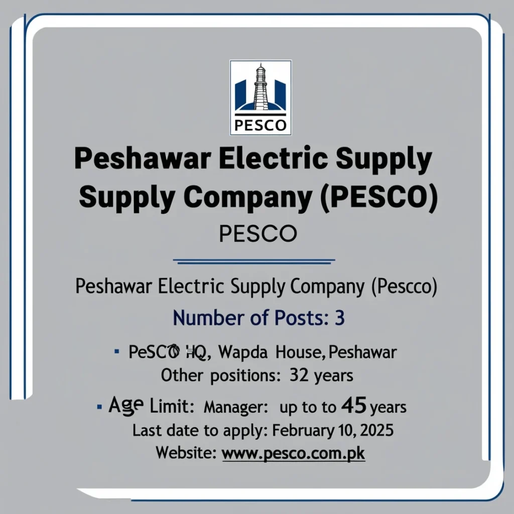 PESCO Job 2025 / Advertisement / Apply Here